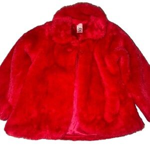 Girls Size 24 Months Red Fur Coat Baby Essentials